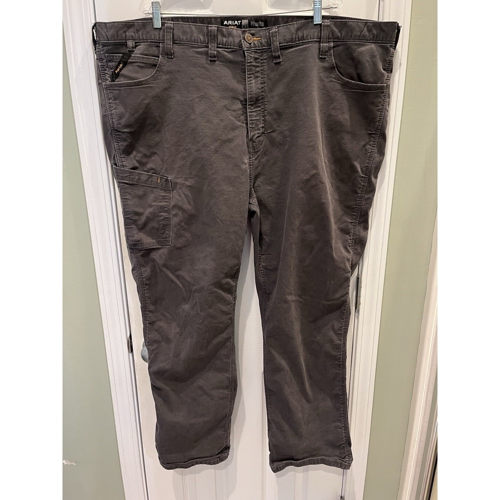 Ariat Rebar M4 Pants Mens 50x32 Gray Relaxed Straight Canvas Carpenter Workwear